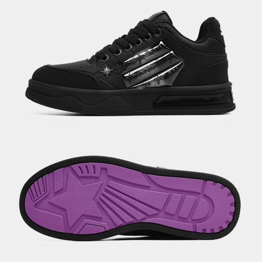 Couple’s Black All-Match National Fashion Platform Star Pattern Sneakers