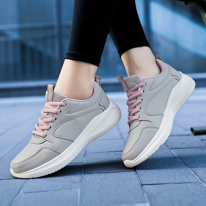 Waterproof Leather Soft Bottom Casual Sneakers for Women