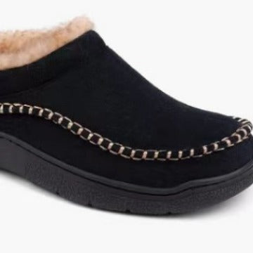 Men's Warm Fleece-Lined Home Slippers – Non-Slip Suede Comfort