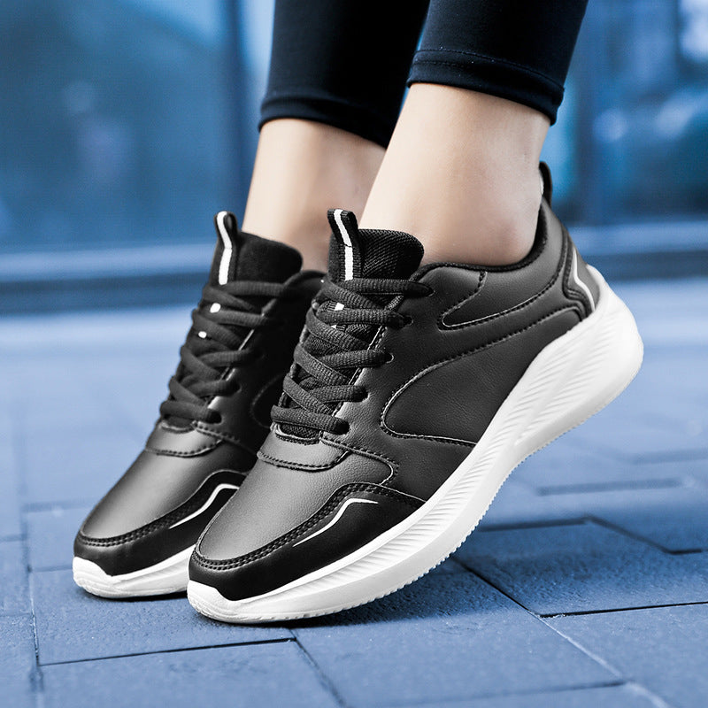 Waterproof Leather Soft Bottom Casual Sneakers for Women